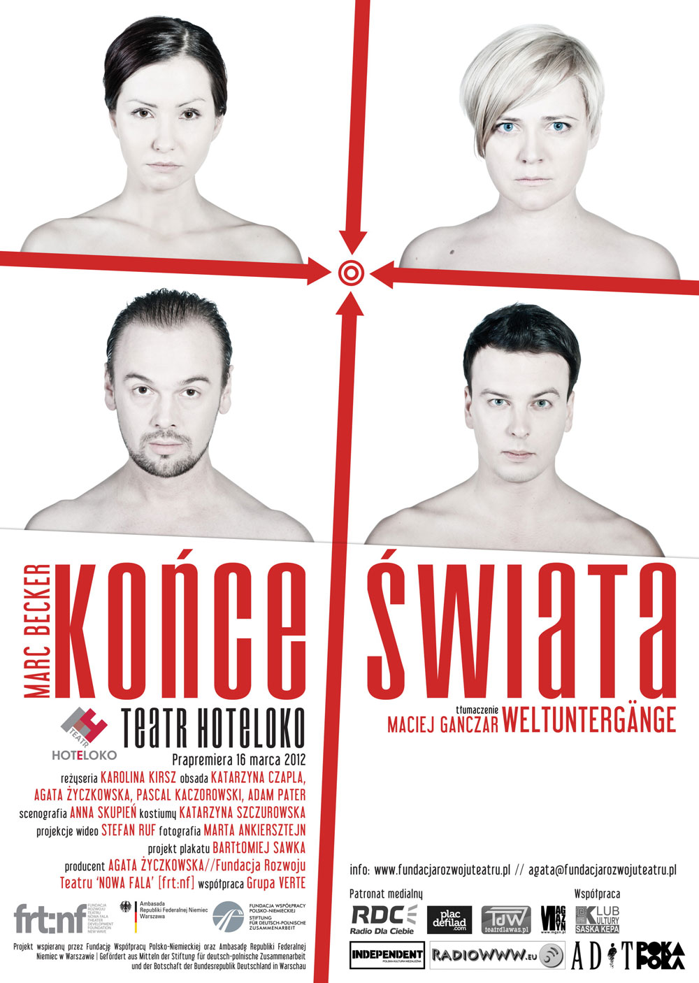 Plakat teatralny Końce świata Teatr HOTELOKO